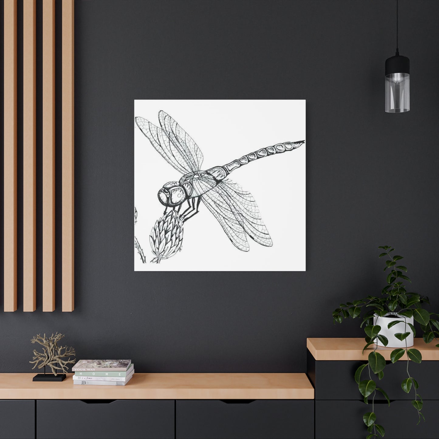 Black & White Dragonfly Wall Art & Canvas Prints