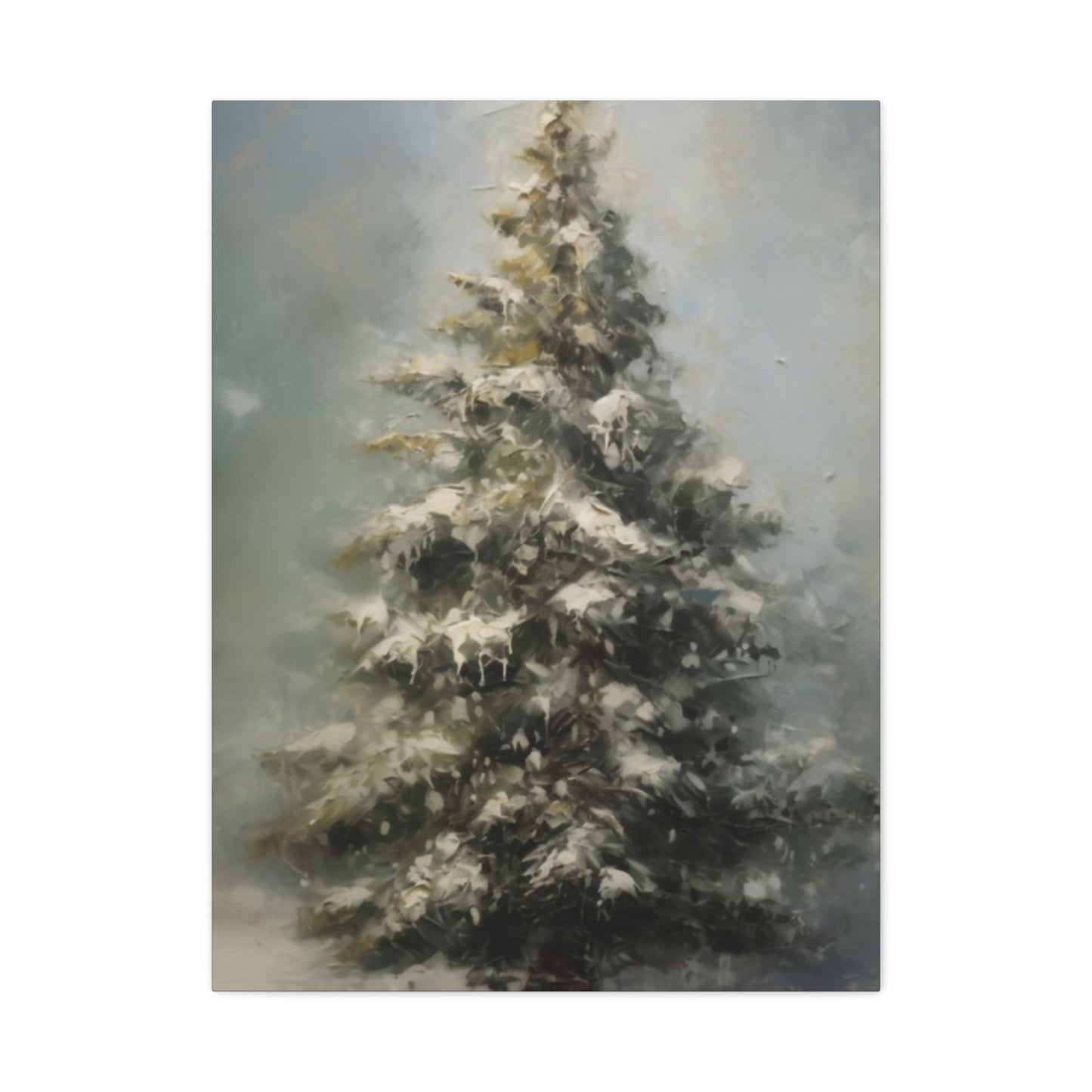 Snowy Christmas Tree Wall Art & Canvas Prints