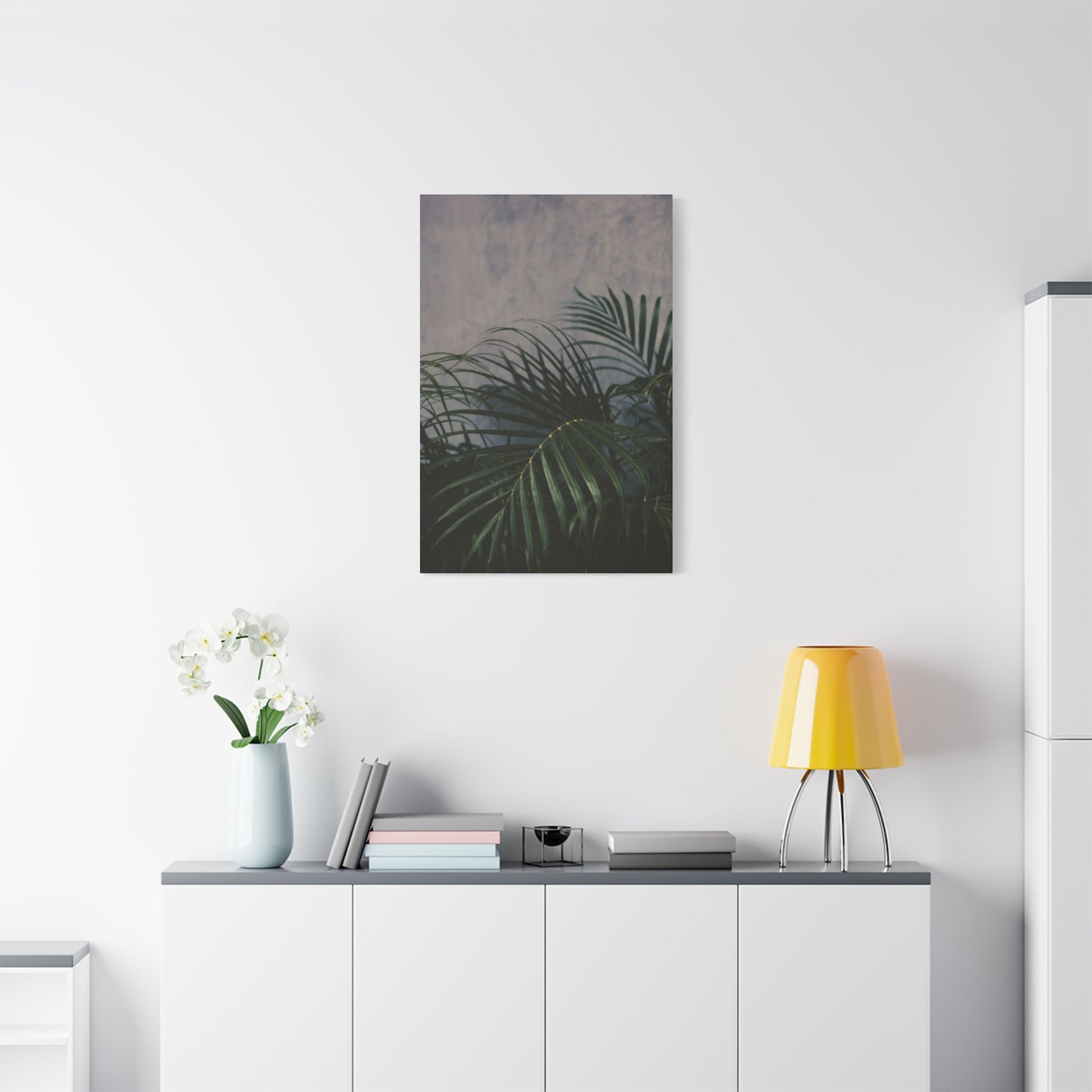 Leaves Of Palm Tree At Night Wall Art & Canvas Prints