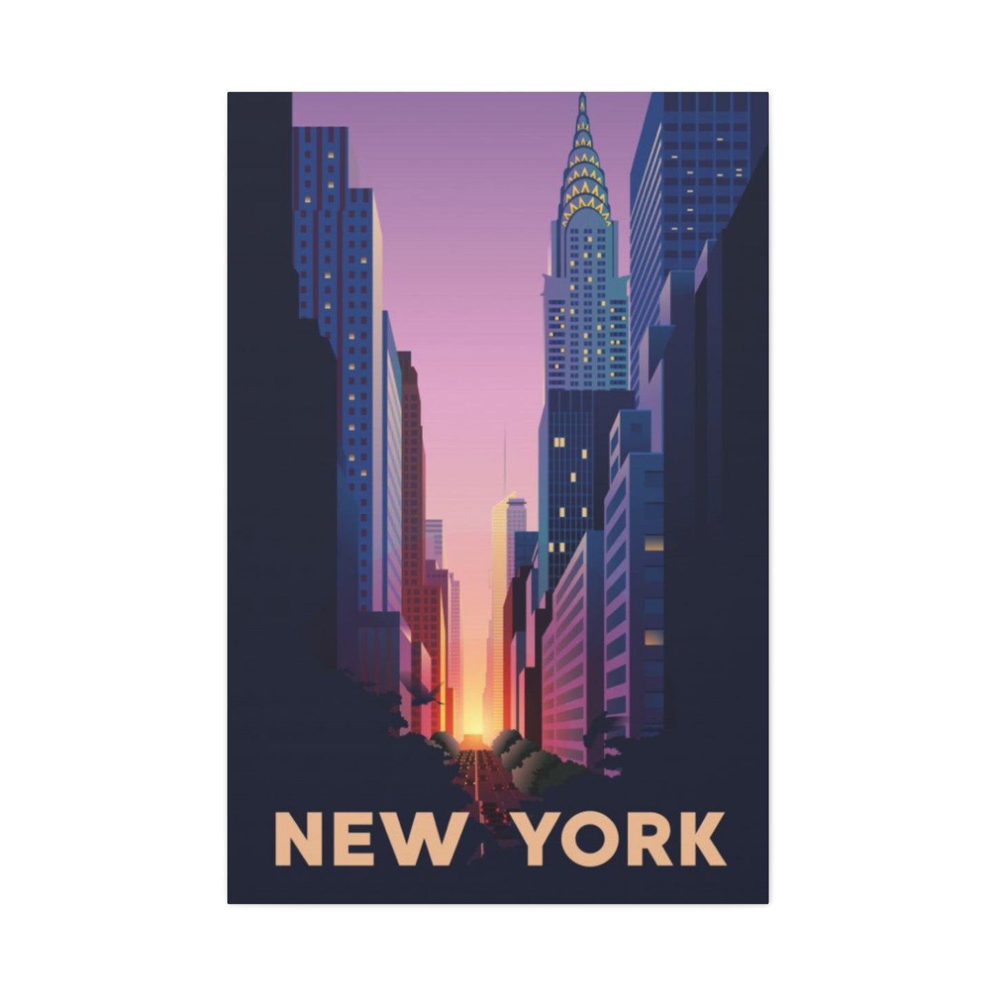 Streets Sunset Of New York City Wall Art & Canvas Prints