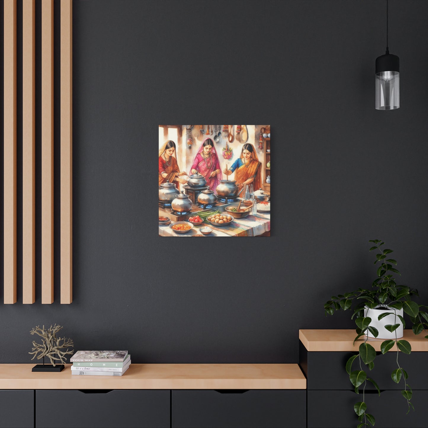 Indian Women Cooking Wall Art & Canvas Prints