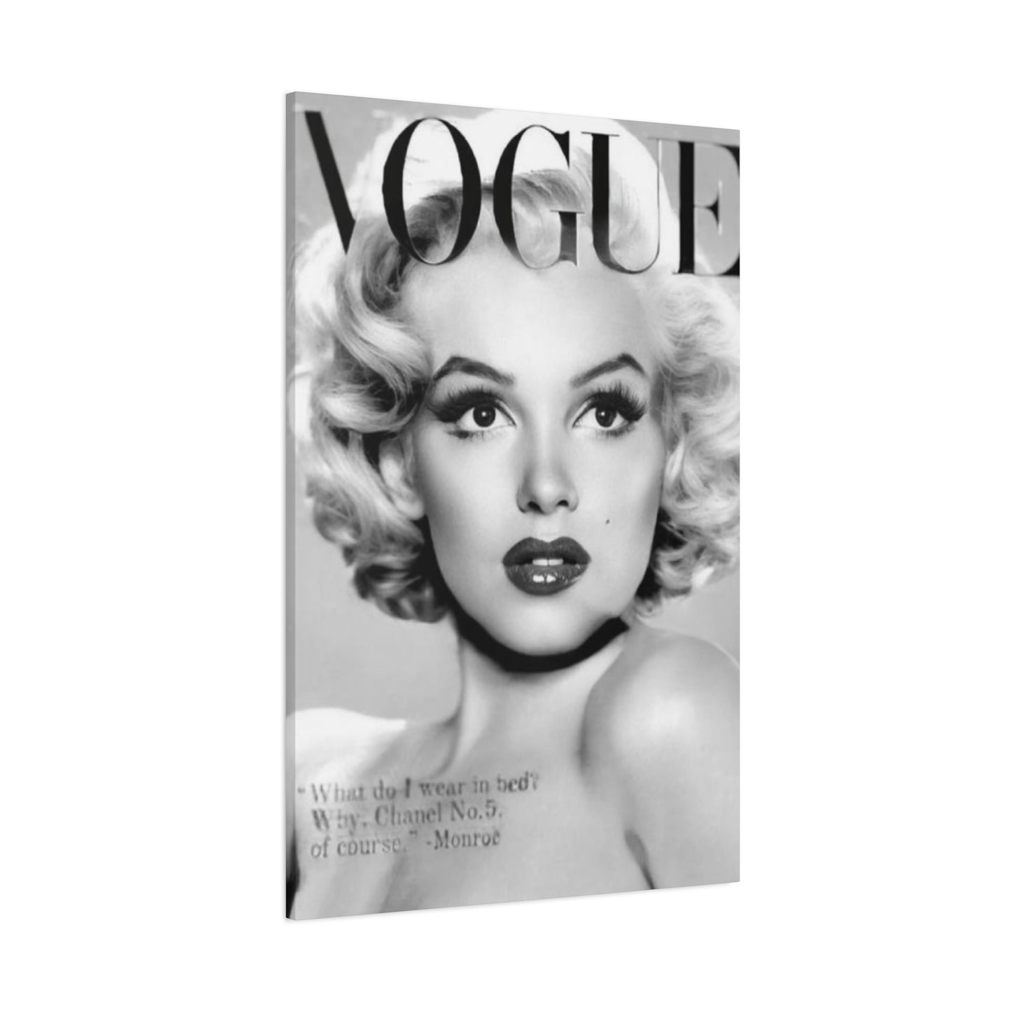 Monochrome Beautiful Face Of Marilyn Monroe On Vogue Wall Art & Canvas Prints