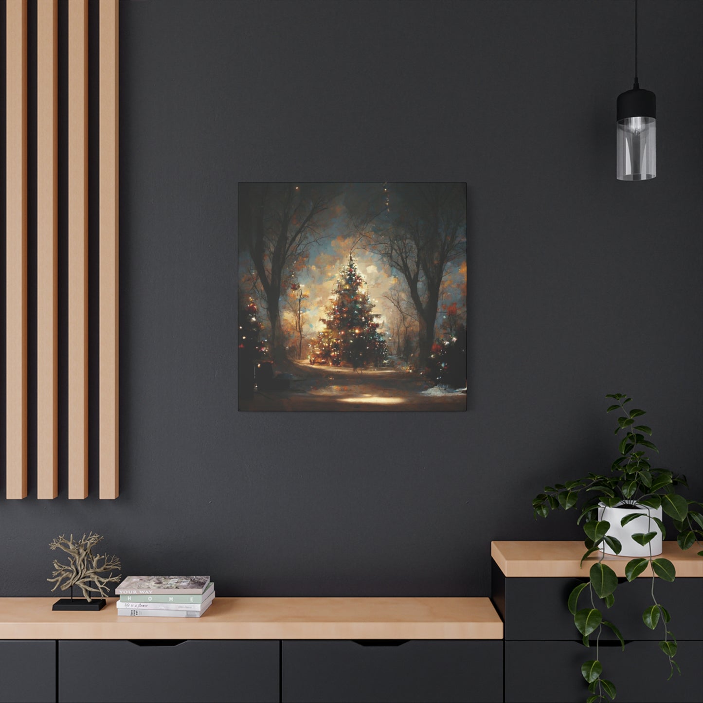 Lighted Christmas Tree Wall Art & Canvas Prints