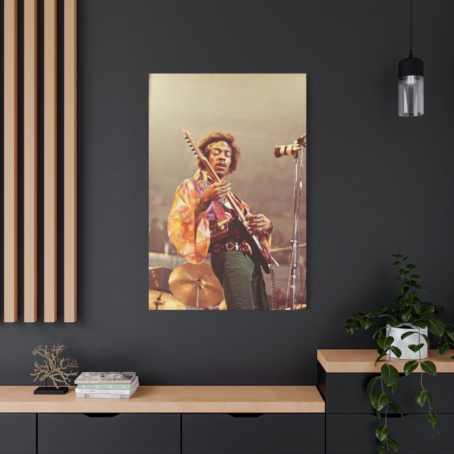 Jimi Hendrix Playing Instrument Wall Art & Canvas Prints