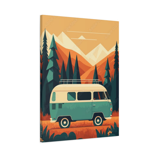 Camper Van in National Park Wall Art & Canvas Prints