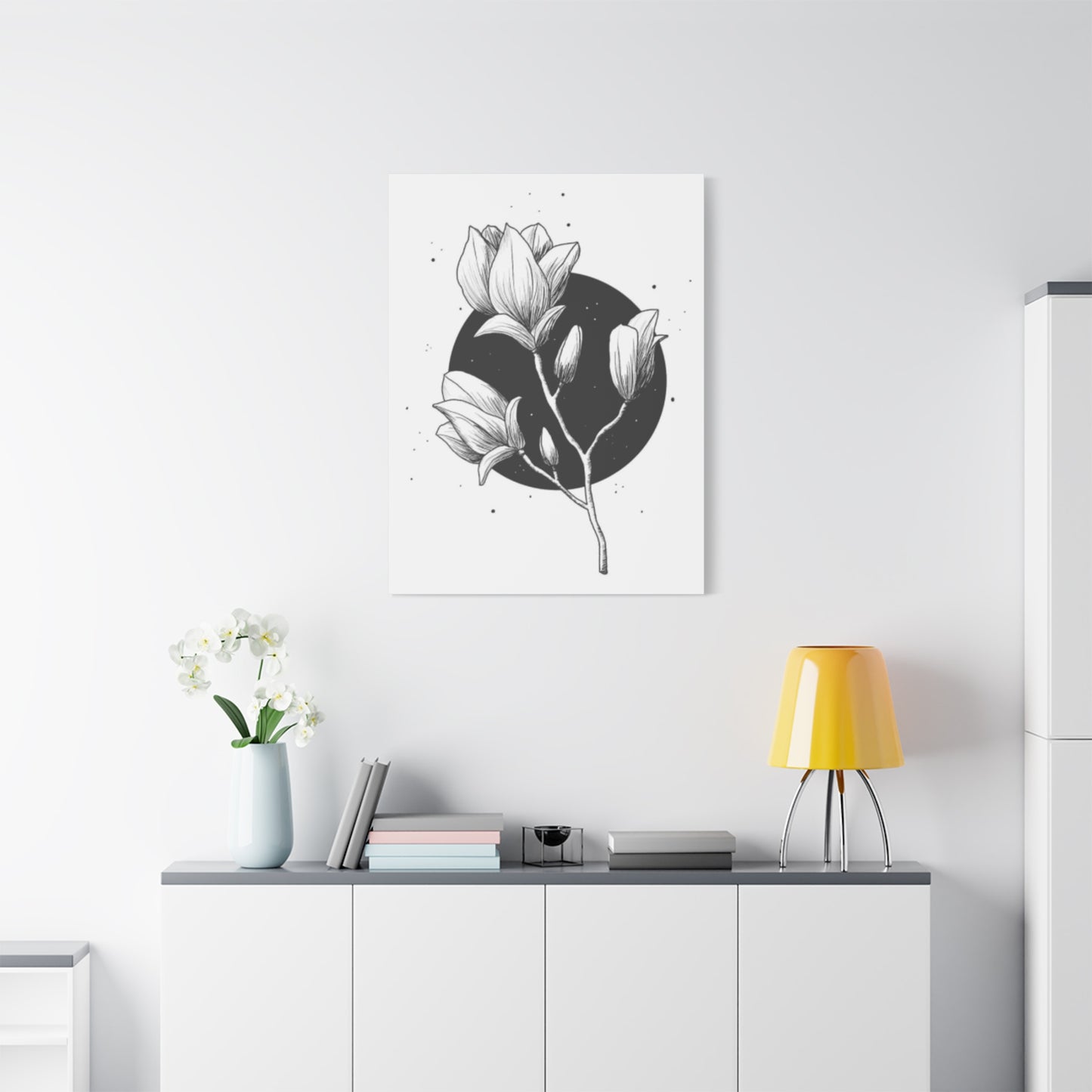 Beautiful Monochrome Magnolia Flower Plant Wall Art & Canvas Prints