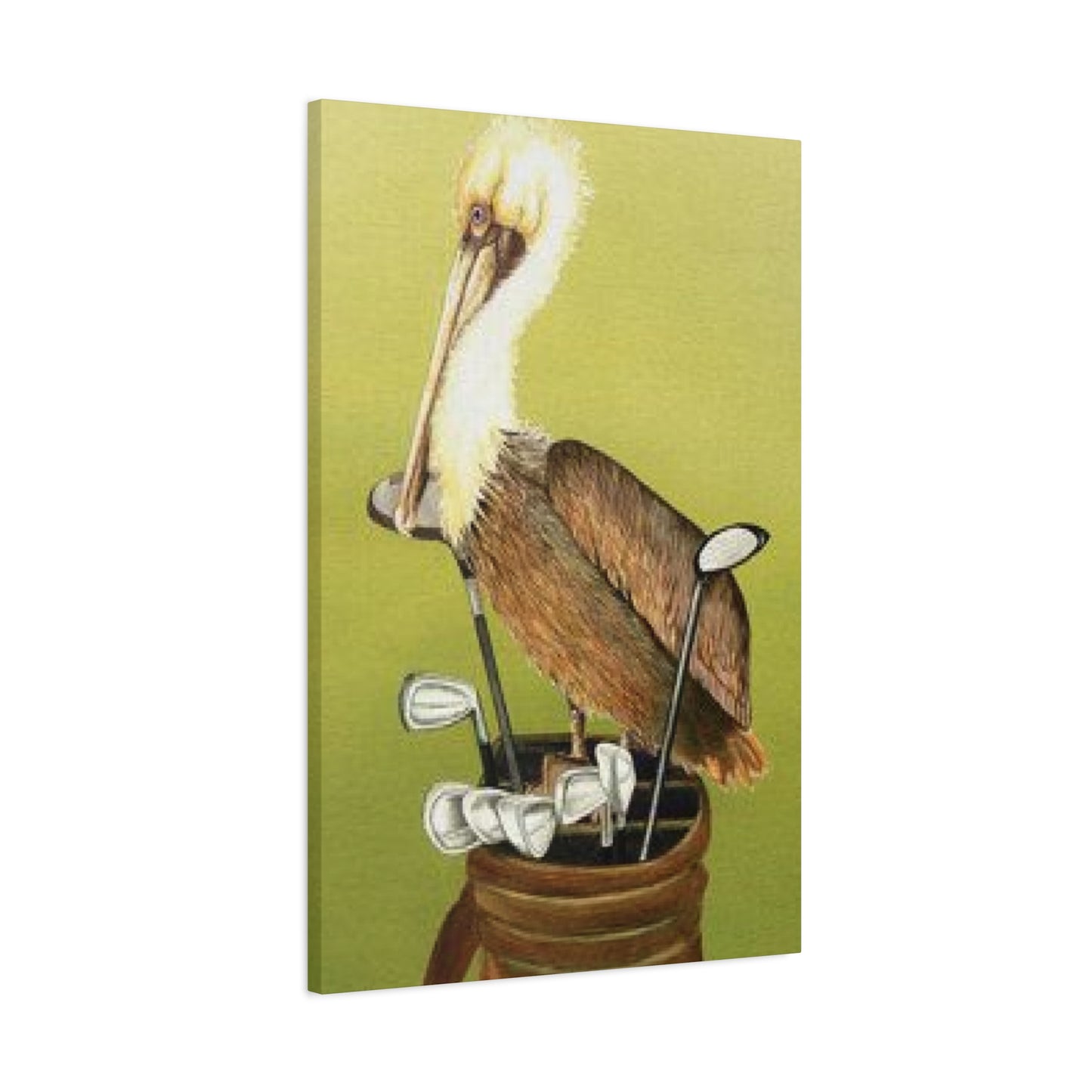 Pelican On a Golf Bag Painting Wall Art & Canvas Prints