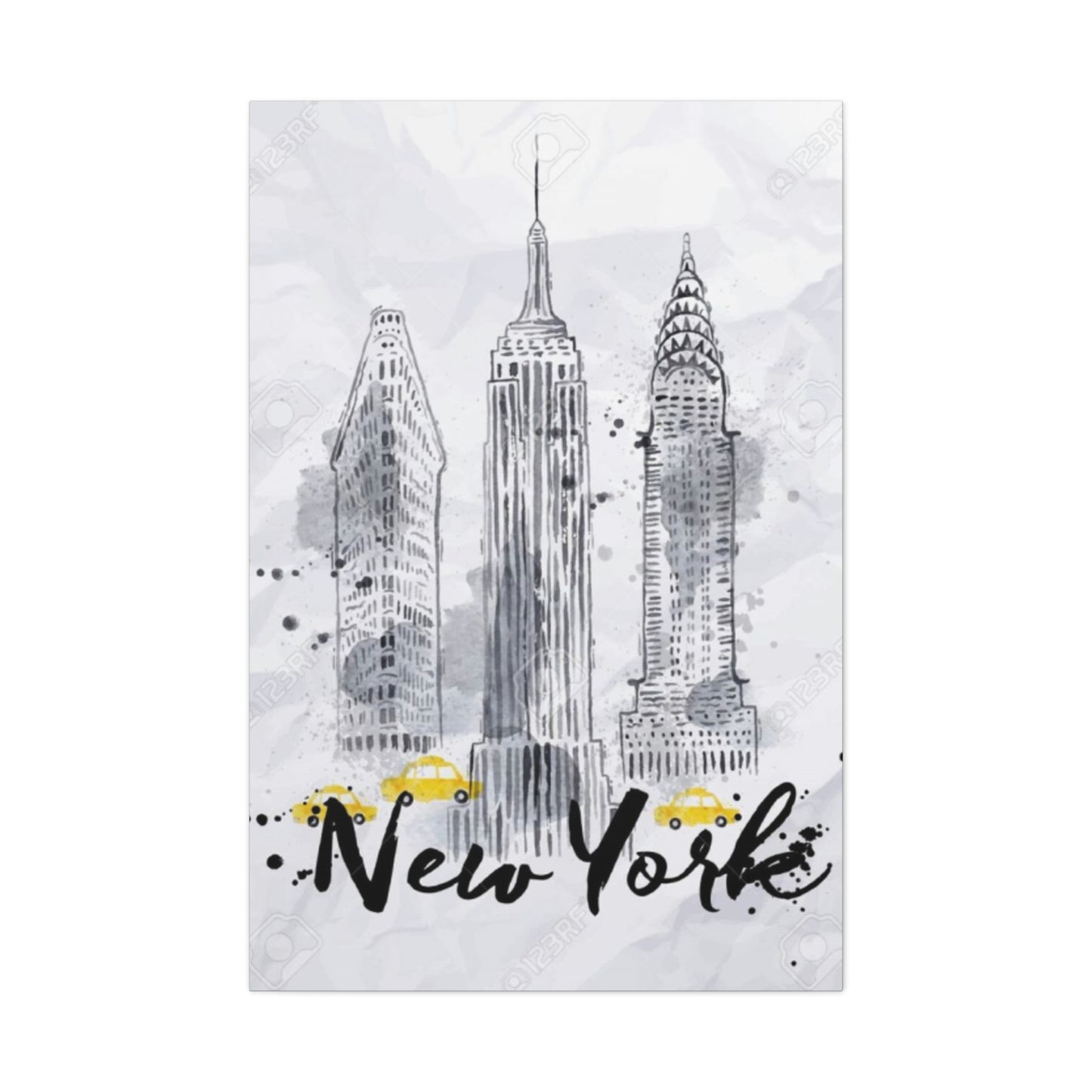 Drawing Of Empire State Building Skyline NYC Skyline Wall Art & Canvas Prints