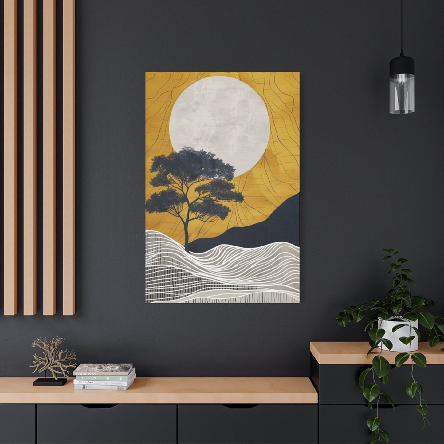 Moon And Tree Modernism Wall Art & Canvas Prints