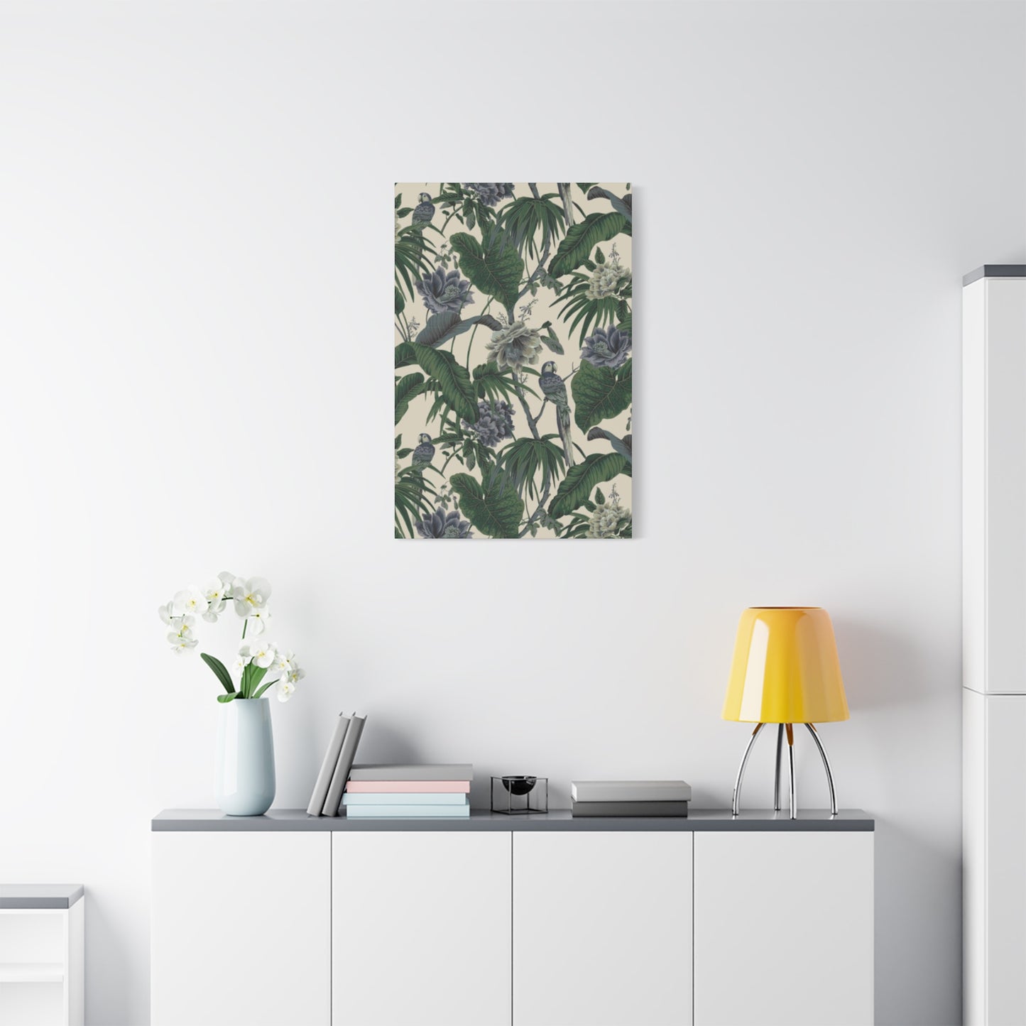 Palm Tree & Flowers In Wildlife Wall Art & Canvas Prints