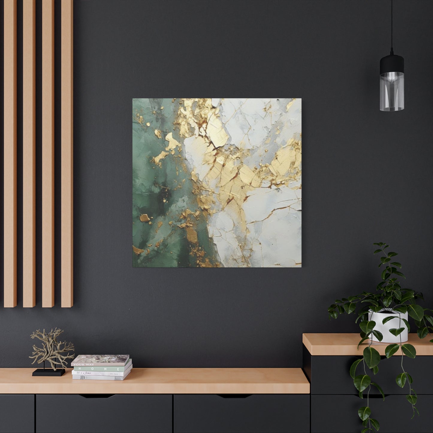 Golden Teal Art Wall Art & Canvas Prints