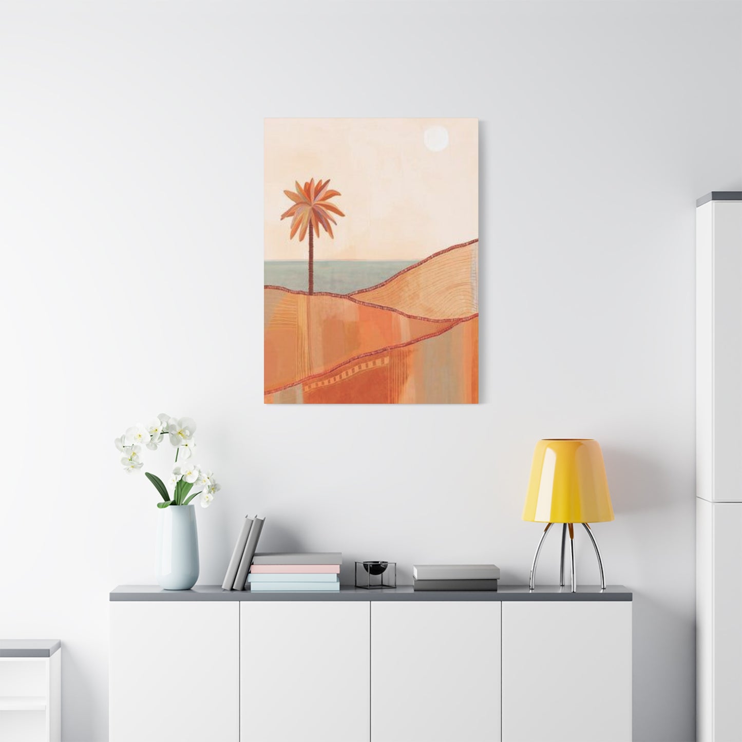 Brown Palm Tree In The Desert Wall Art & Canvas Prints