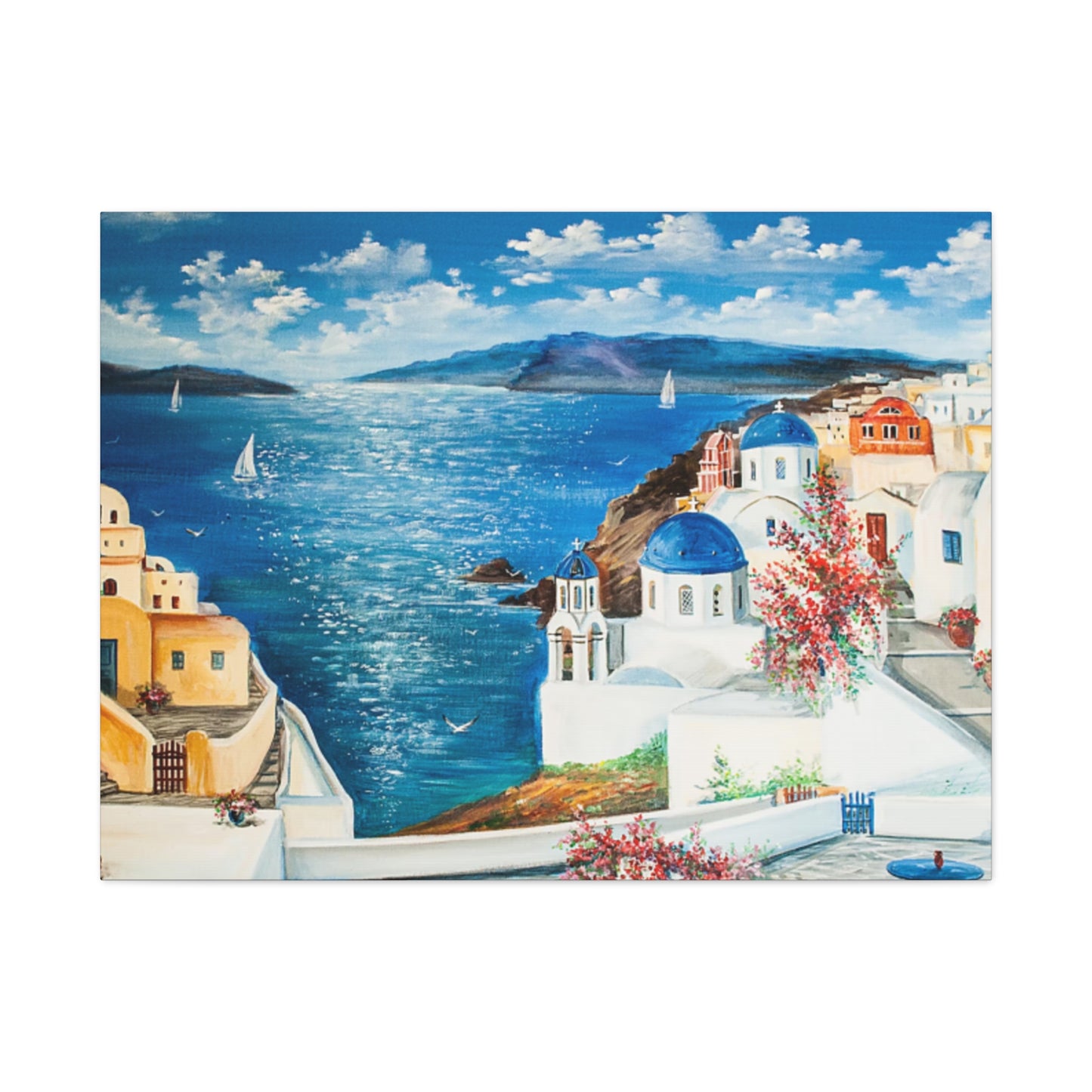 Greece Sea Painting Wall Art & Canvas Prints