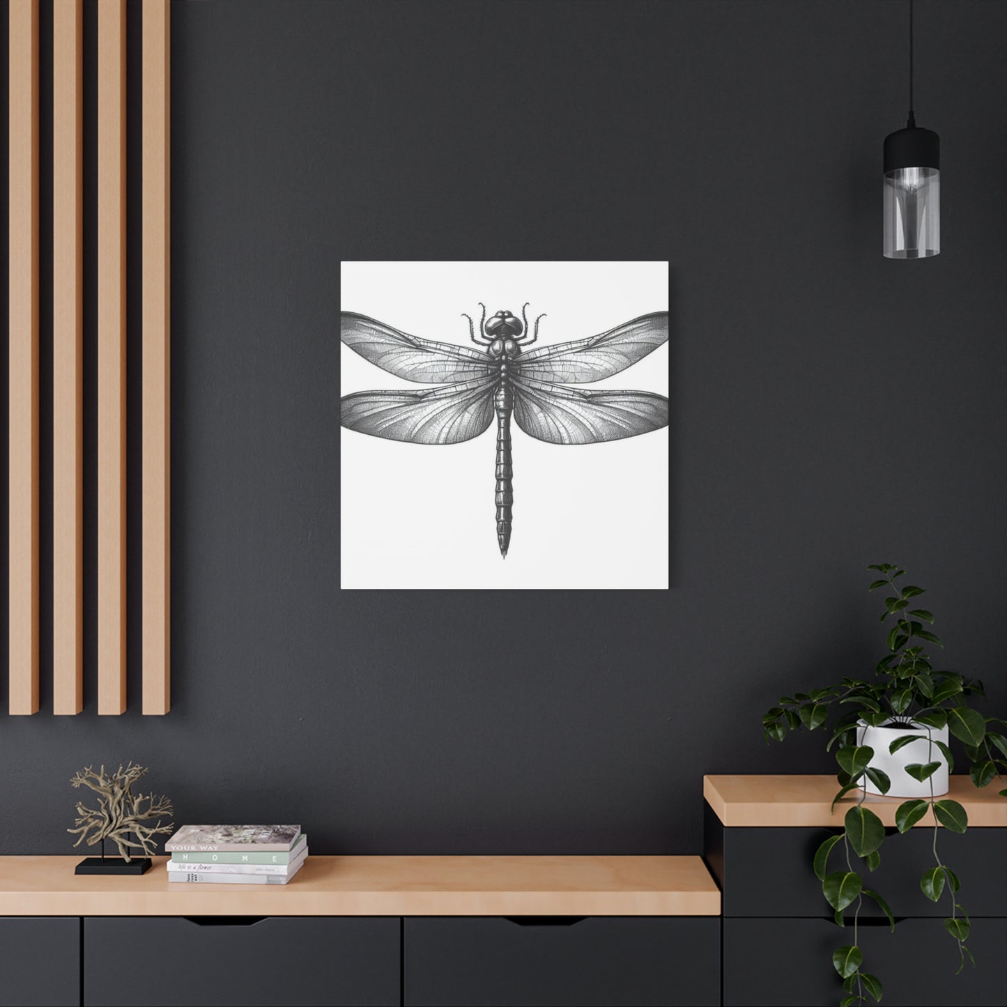 Top of Black Dragonfly Wall Art & Canvas Prints