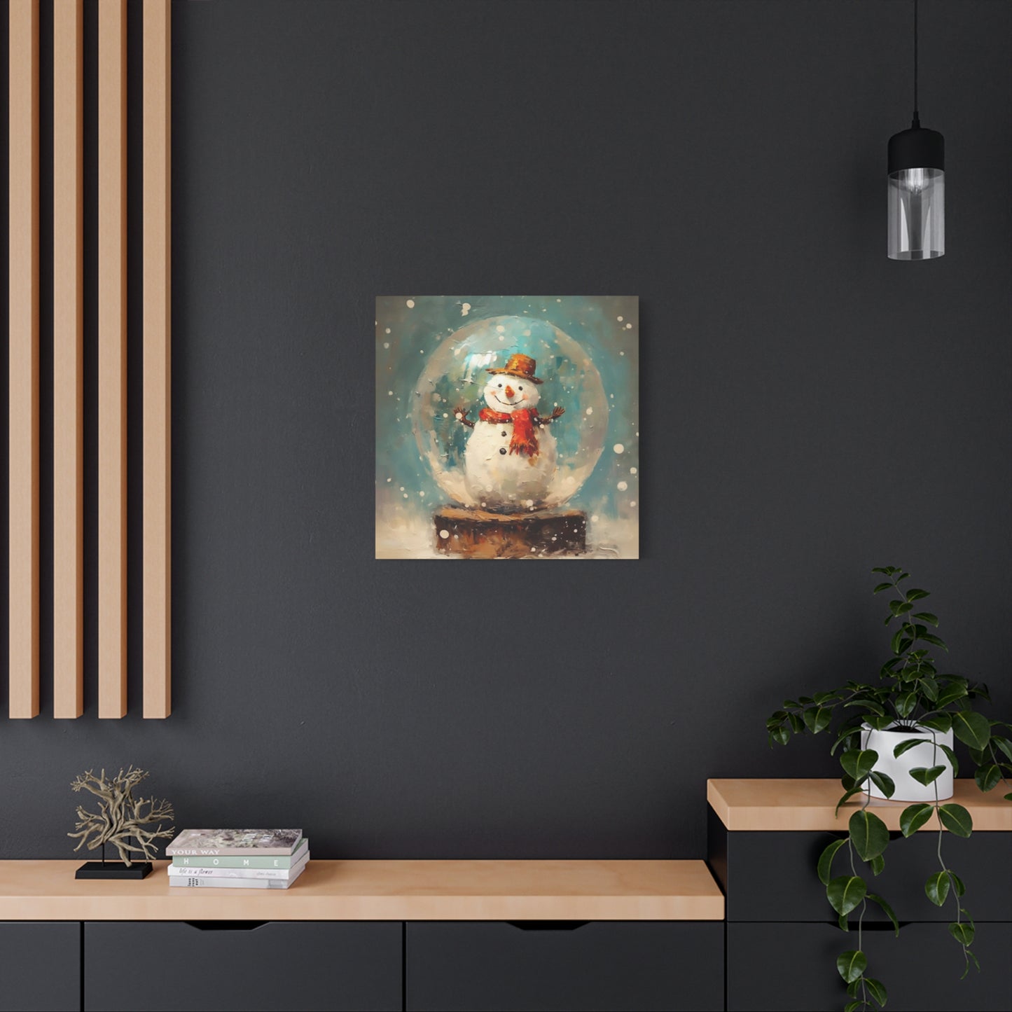 Snowman Snow Globe Wall Art & Canvas Prints