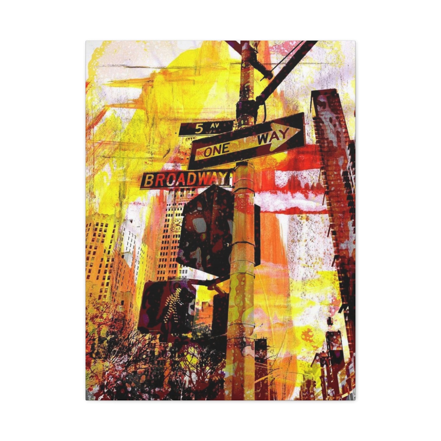 Sign Way Painting Mixed Media Wall Art & Canvas Prints