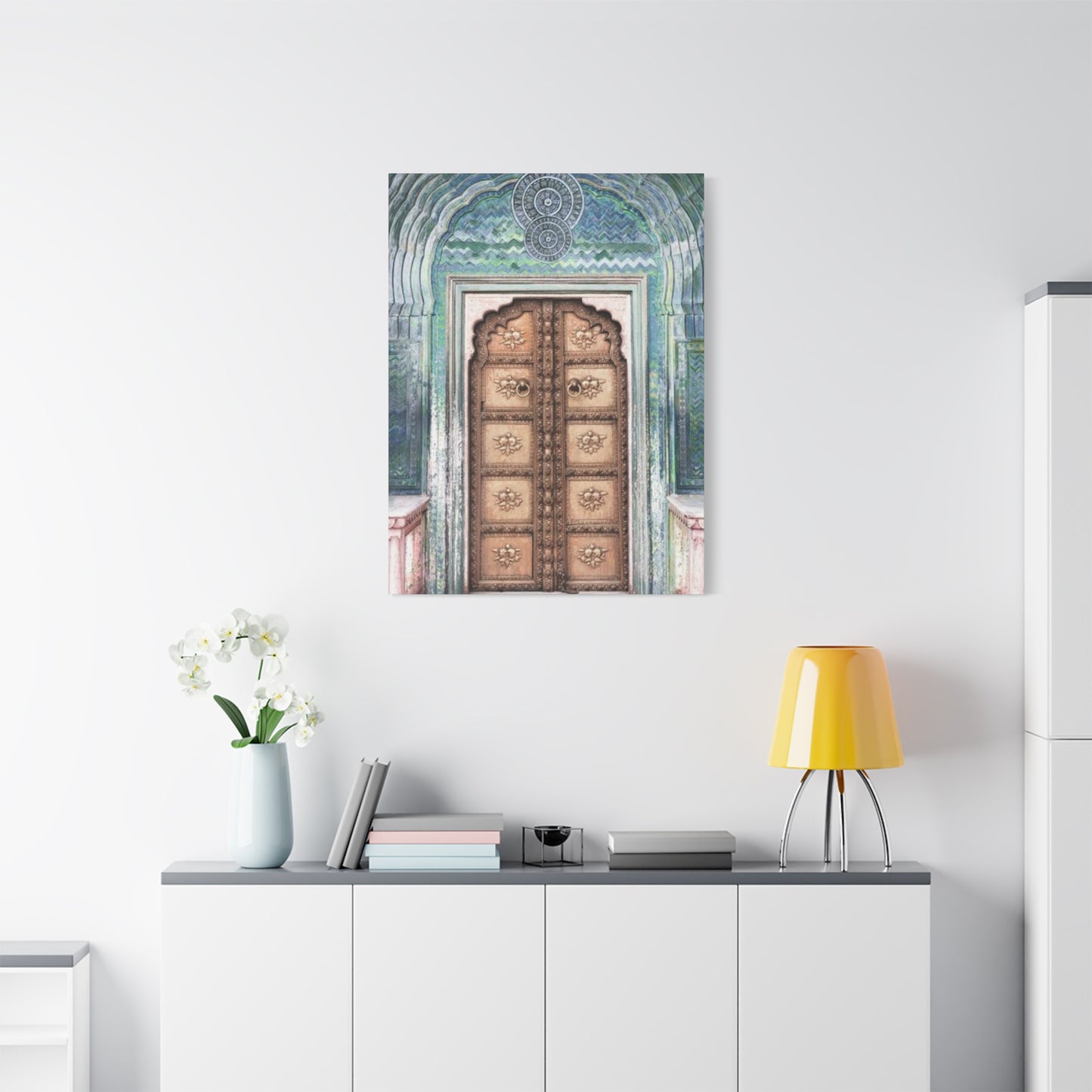 Door With Blue Accents Architecture Moroccan Wall Art & Canvas Prints