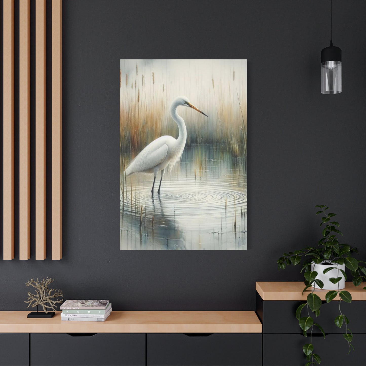 Beautiful Herons in Pond Wall Art & Canvas Prints