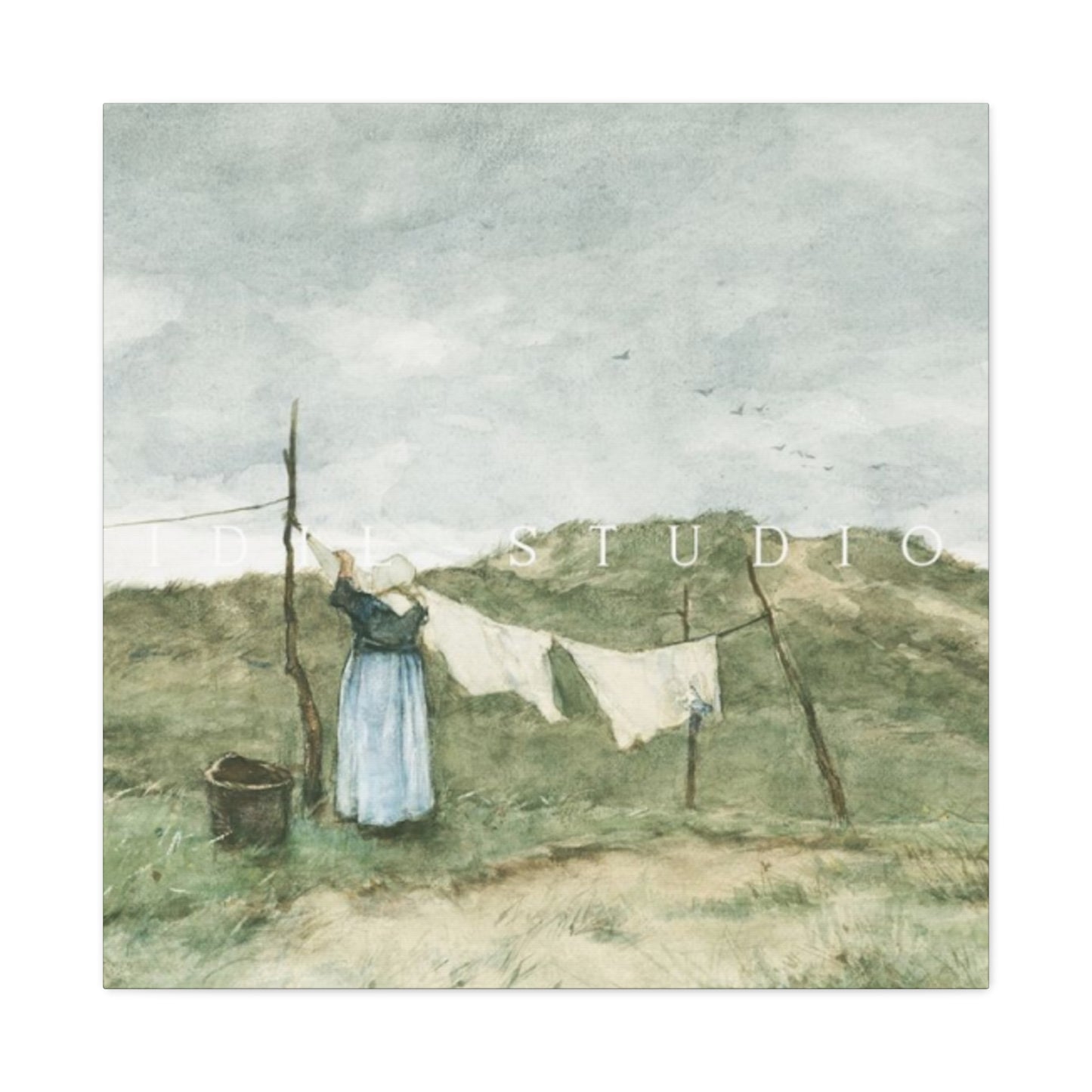 White Clothes Drying Laundry Wall Art & Canvas Prints