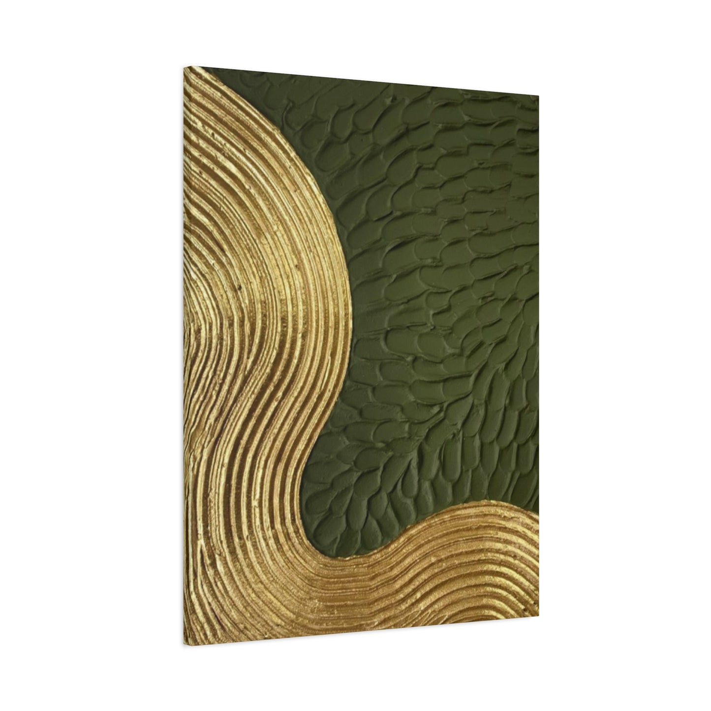 Golden & Olive Green Color Drawing Wall Art & Canvas Prints