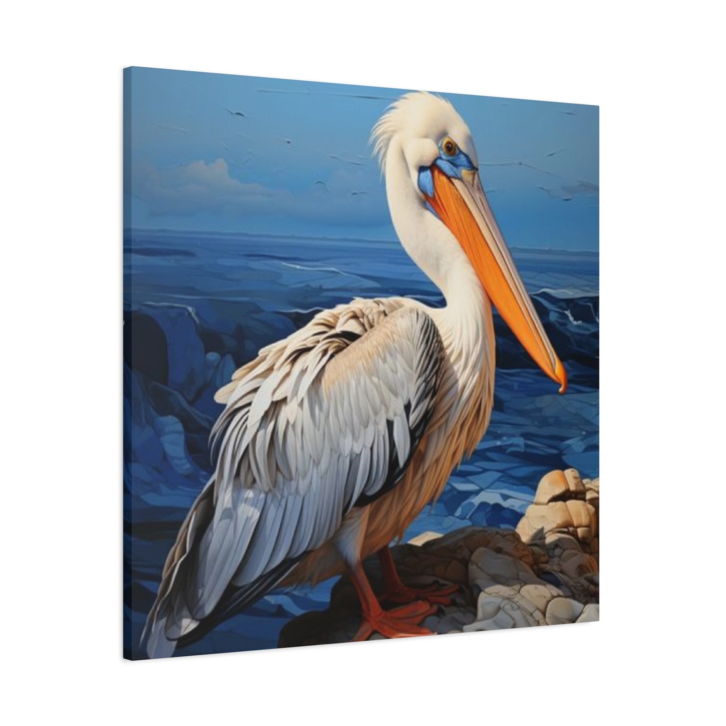 Small Pelican On Sea Shore Poster Wall Art & Canvas Prints