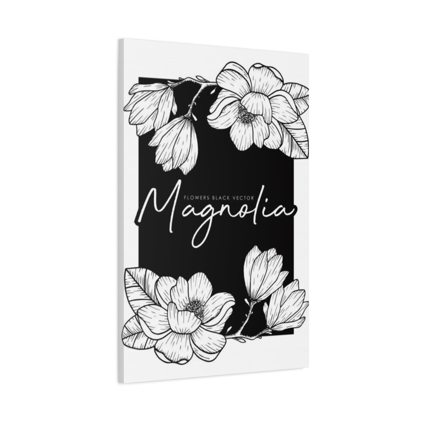 Magnolia Flower White Drawing Wall Art & Canvas Prints