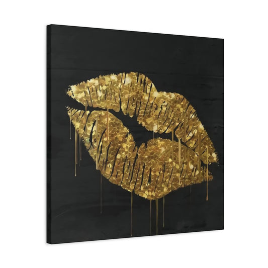 Golden Lips Wall Art & Canvas Prints