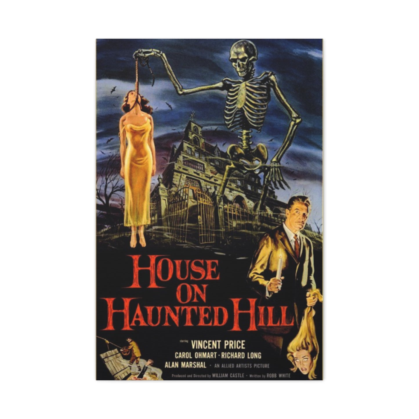 House Of Haunted Hills Horror Movie Poster Wall Art & Canvas Prints