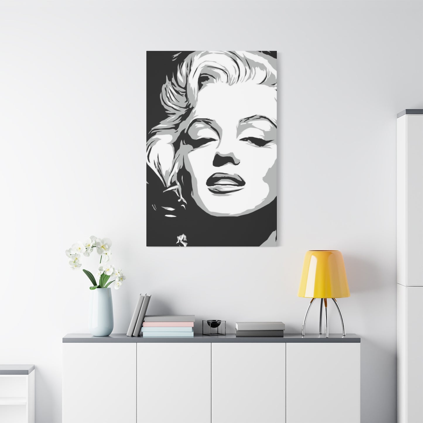 Monochrome Beautiful Marilyn Monroe Drawing Wall Art & Canvas Prints