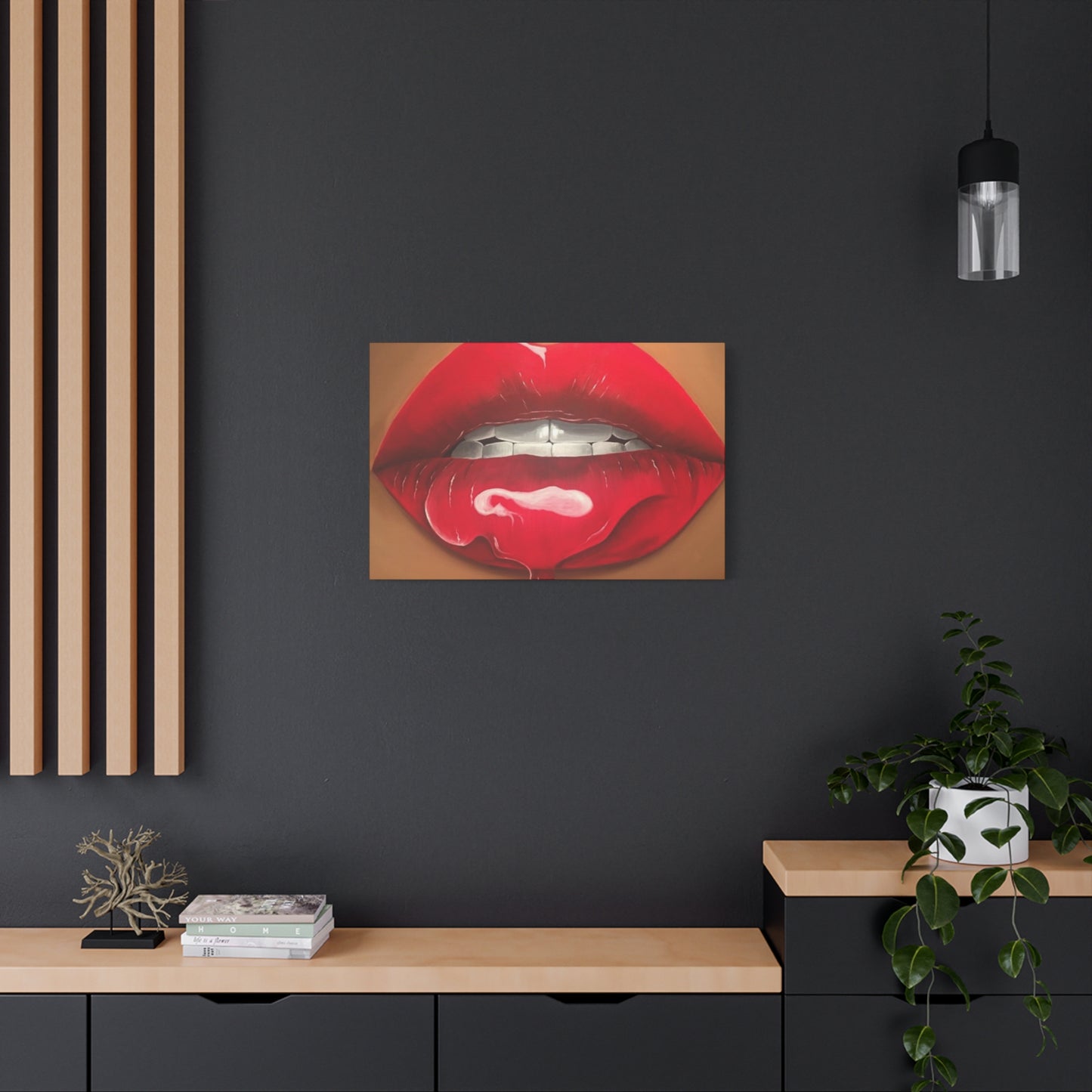 Dark Red Lips Wall Art & Canvas Prints