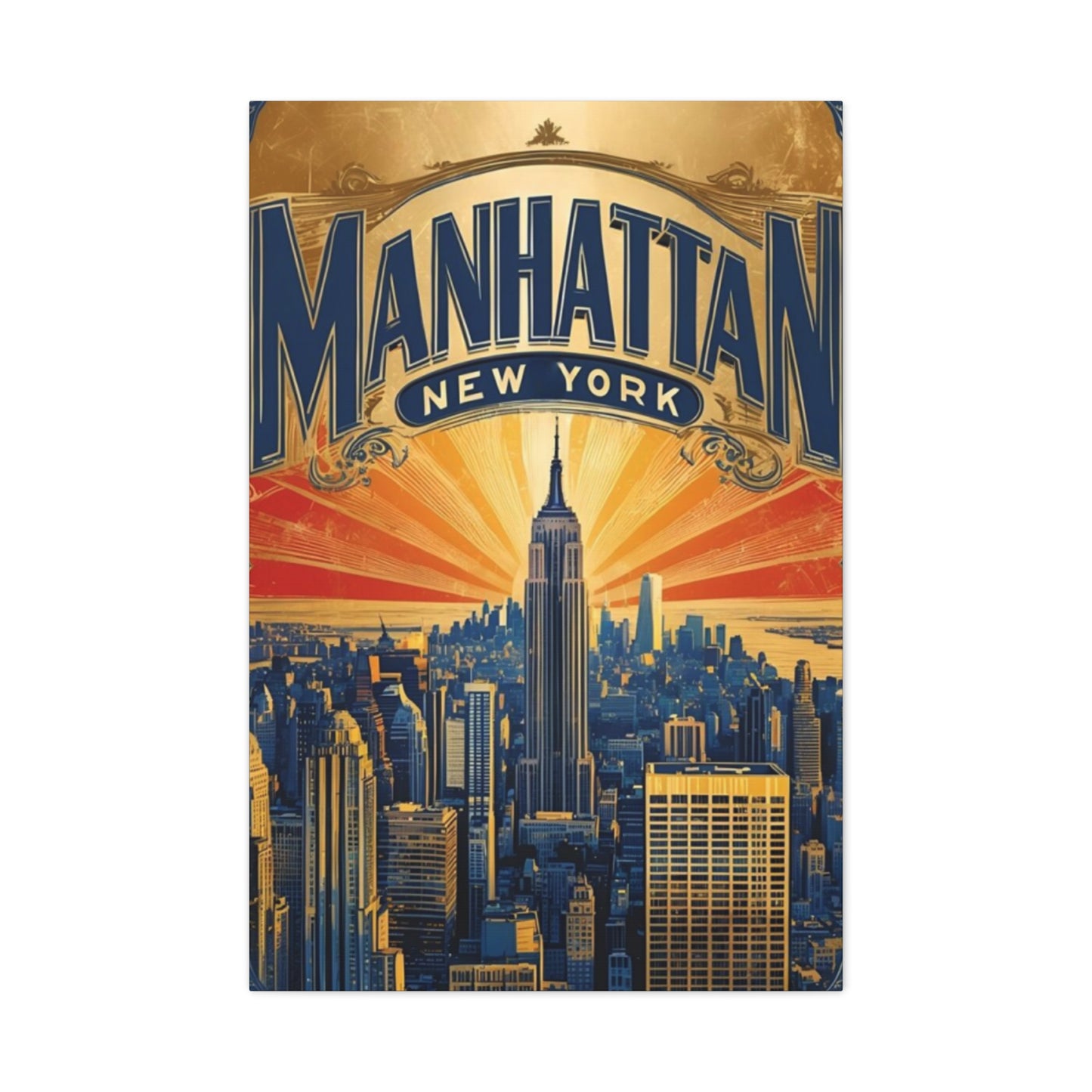 Manhattan City Skyline Poster NYC Skyline Wall Art & Canvas Prints