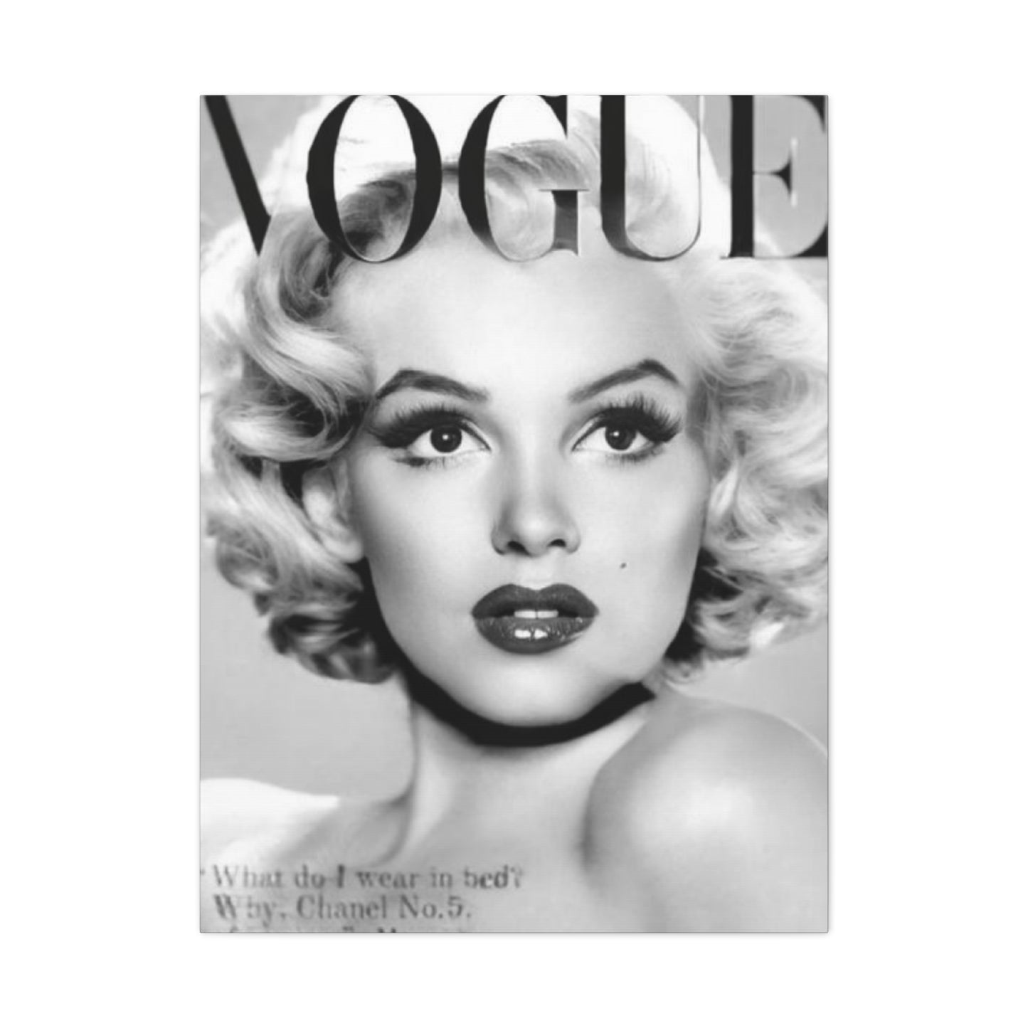 Monochrome Beautiful Face Of Marilyn Monroe On Vogue Wall Art & Canvas Prints