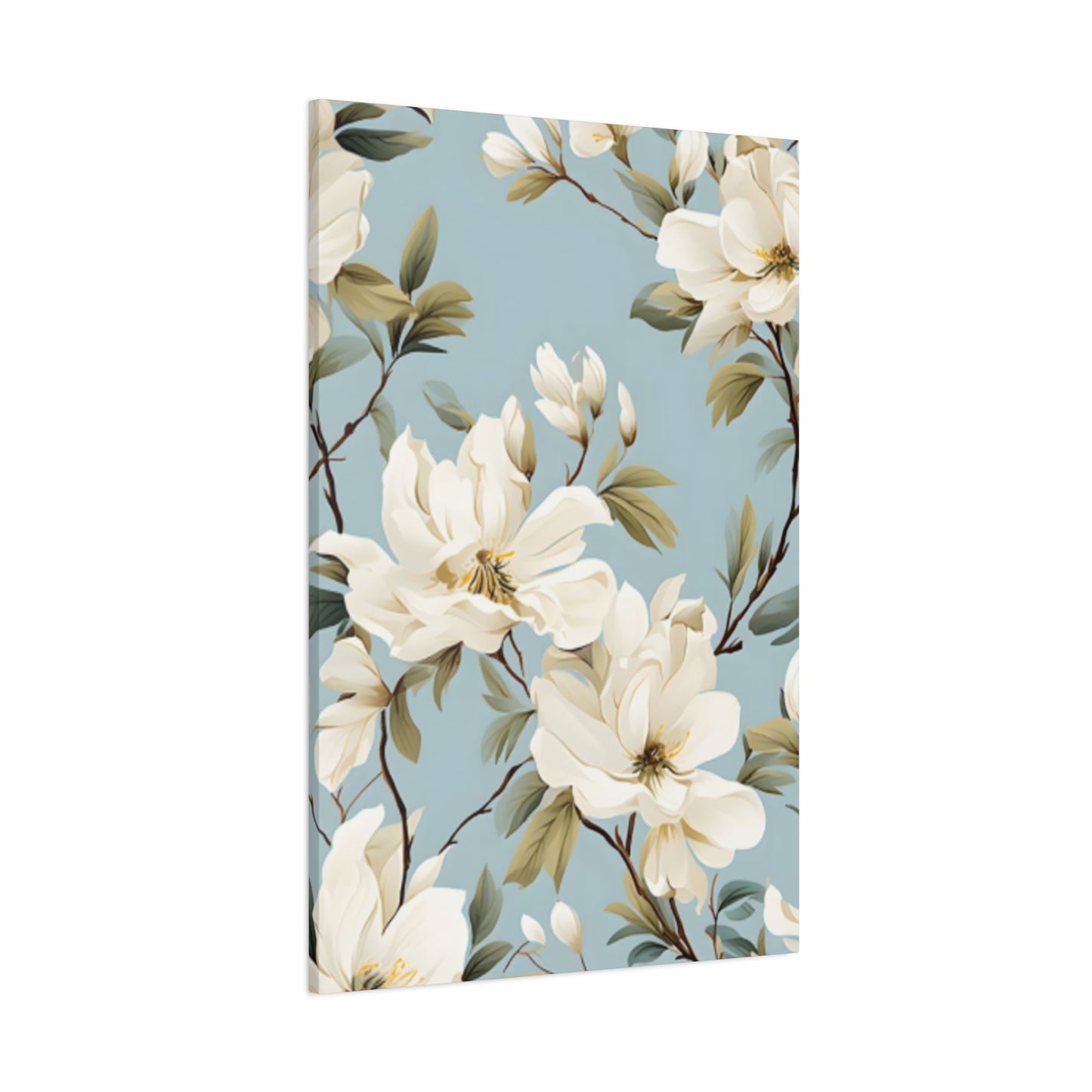 Blue Magnolia Flower Family Painting Wall Art & Canvas Prints