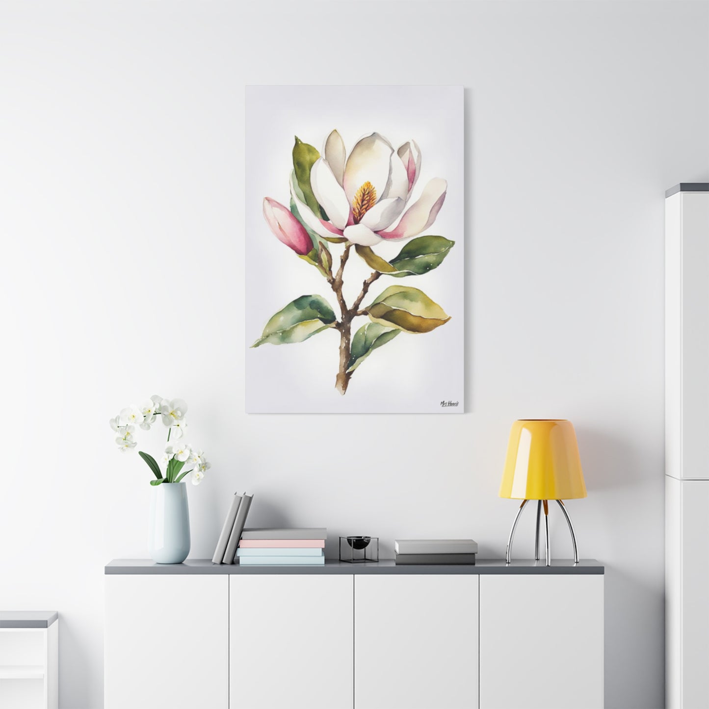 Magnolia Flower StemPainting Wall Art & Canvas Prints