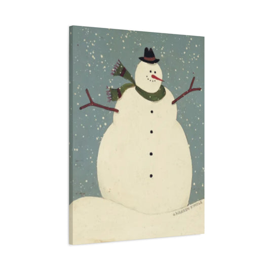 Snowman On Snow Kimble Warren Wall Art & Canvas Prints