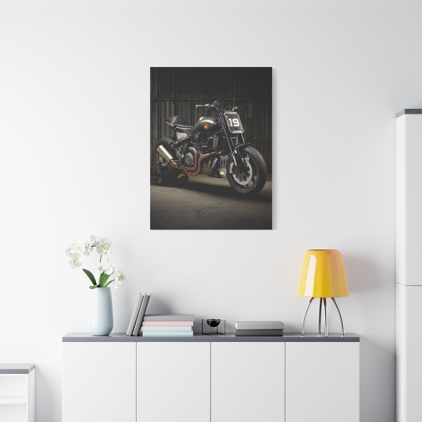 Black Classic Rider Motorcycle Wall Art & Canvas Prints