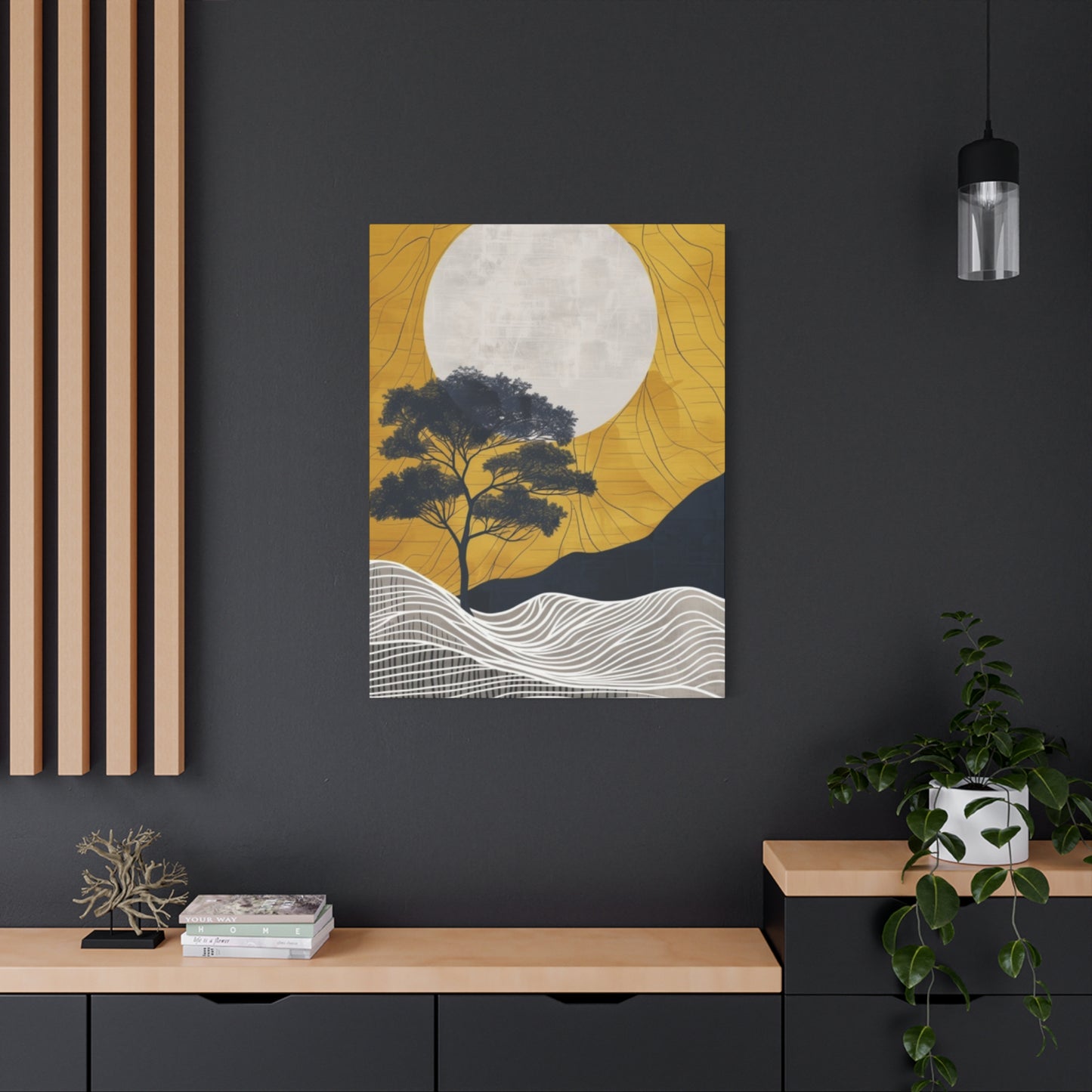 Moon And Tree Modernism Wall Art & Canvas Prints