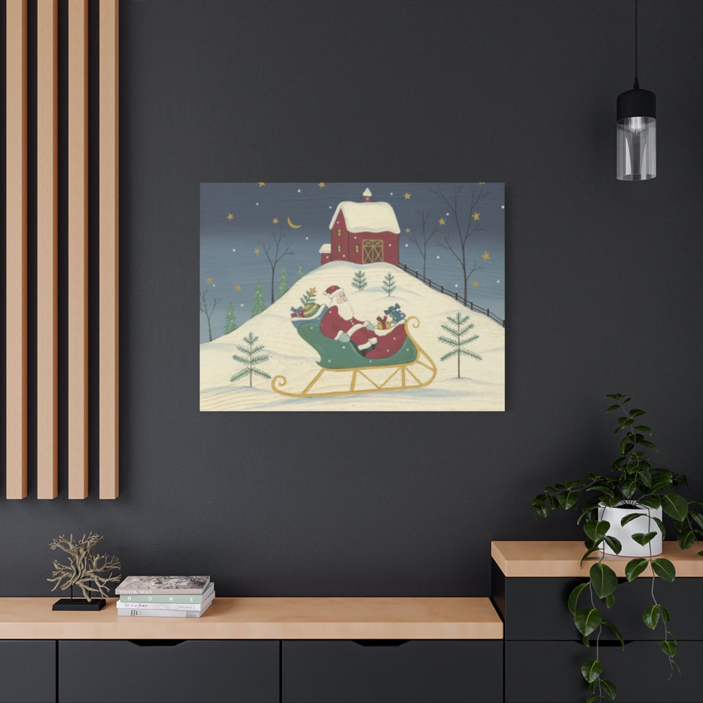 Santa Claus In Sledge Kimble Warren Wall Art & Canvas Prints